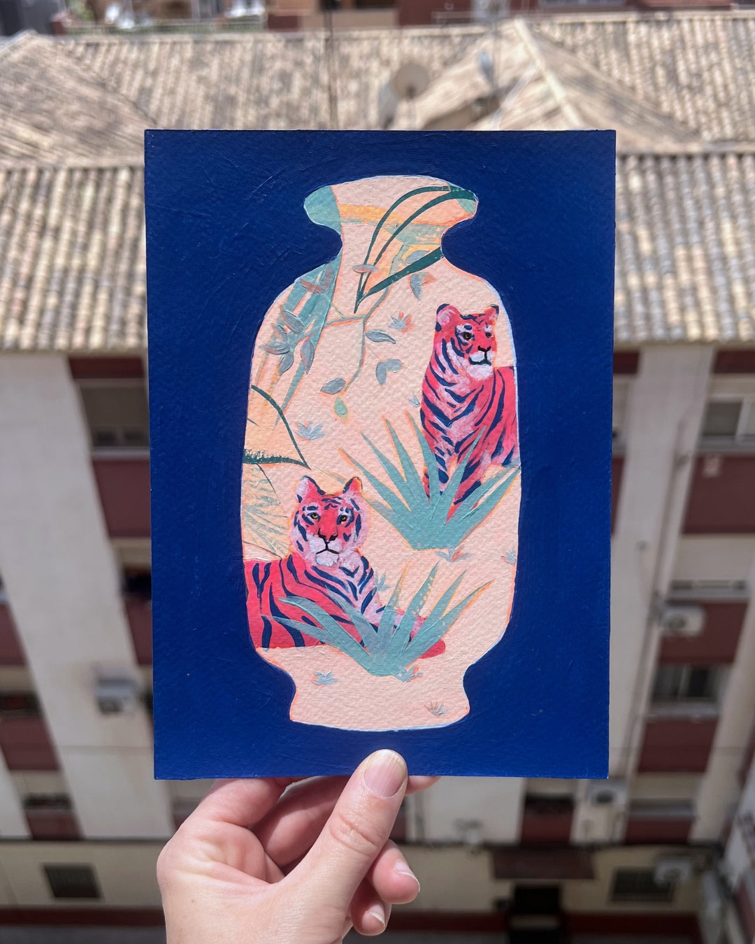 Tiger Vase, Original Artwork, A5