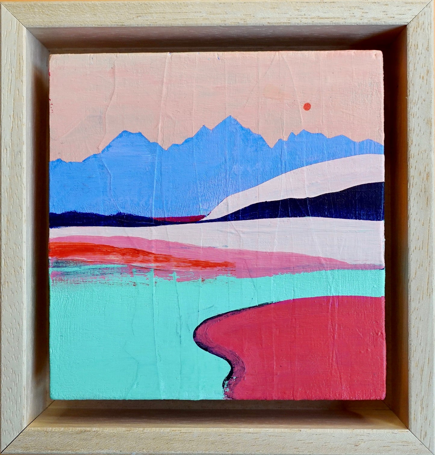 Mountains in Pastel, Original Artwork, 9,5 x 10 cm
