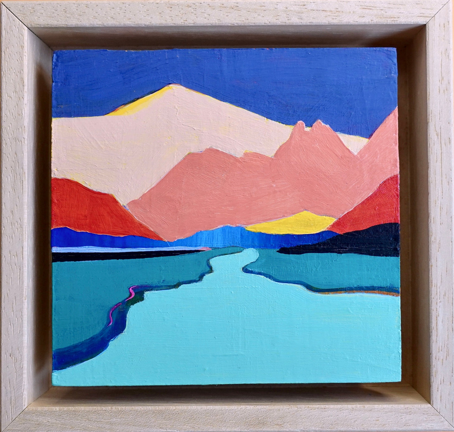 River to Mountains, Original Artwork, 10 x 9,5 cm
