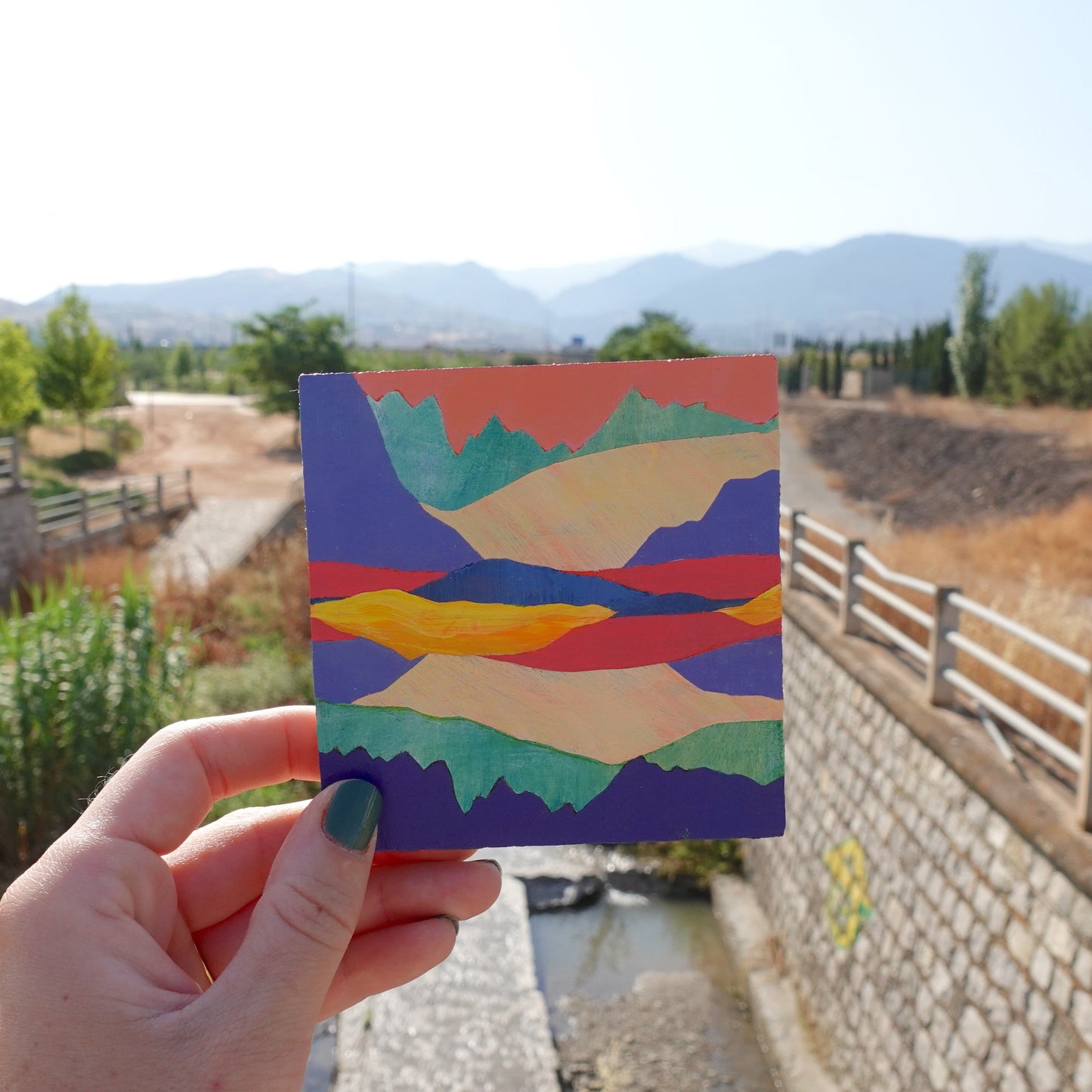 Interpreted Spanish Landscape, Original Artwork, 9,5 x 10 cm