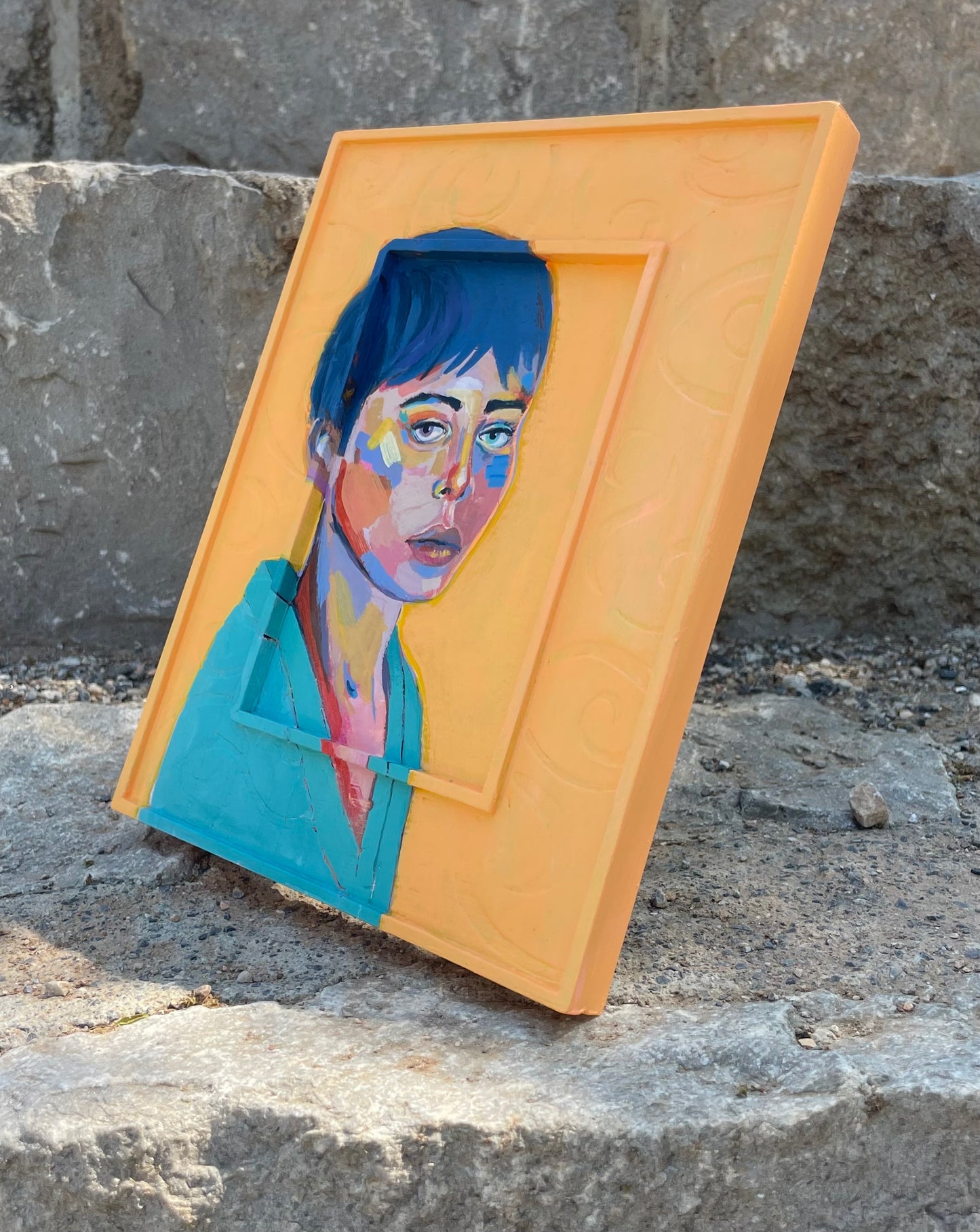 Lady in Turquoise, 17 x 22 cm
