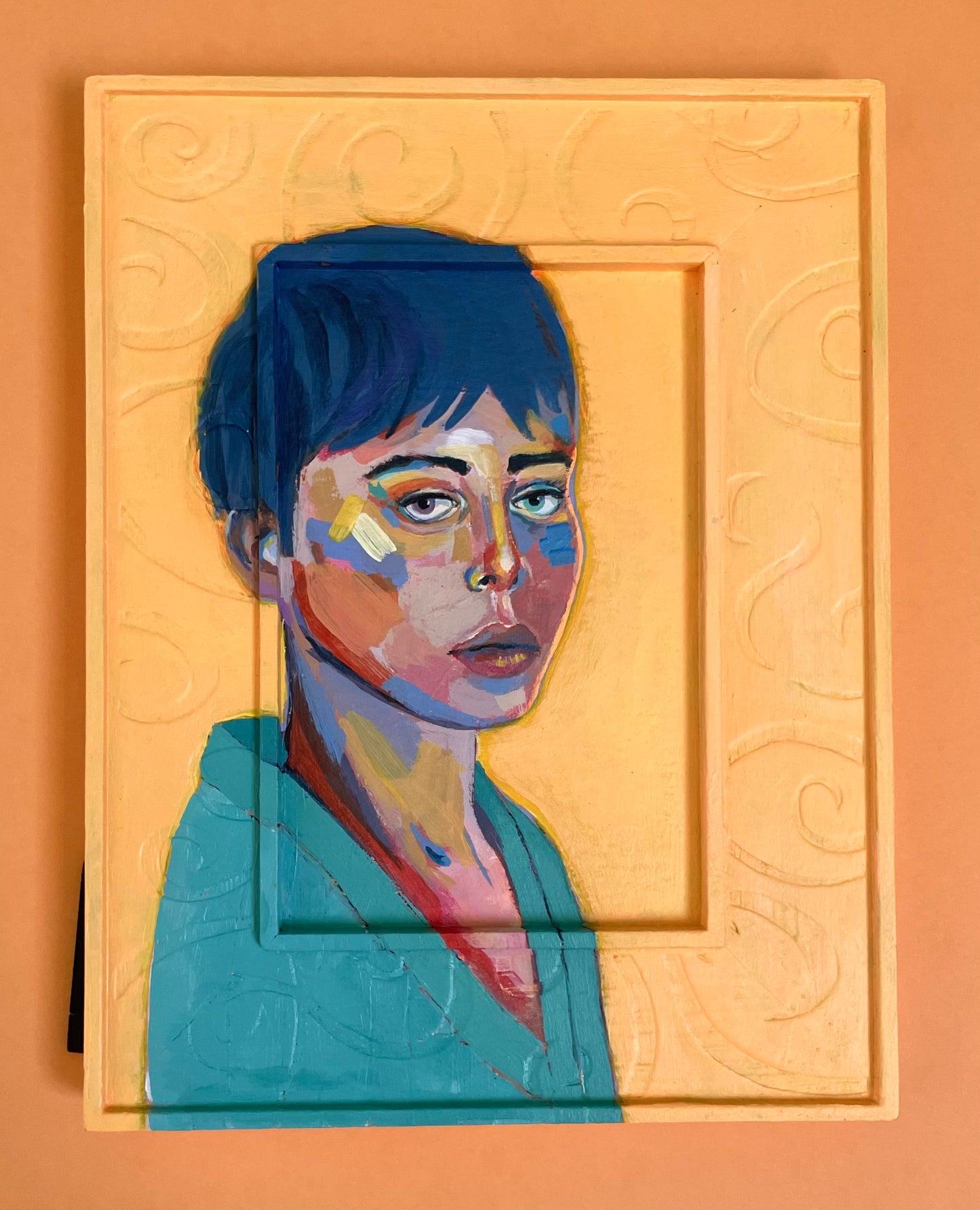 Lady in Turquoise, 17 x 22 cm