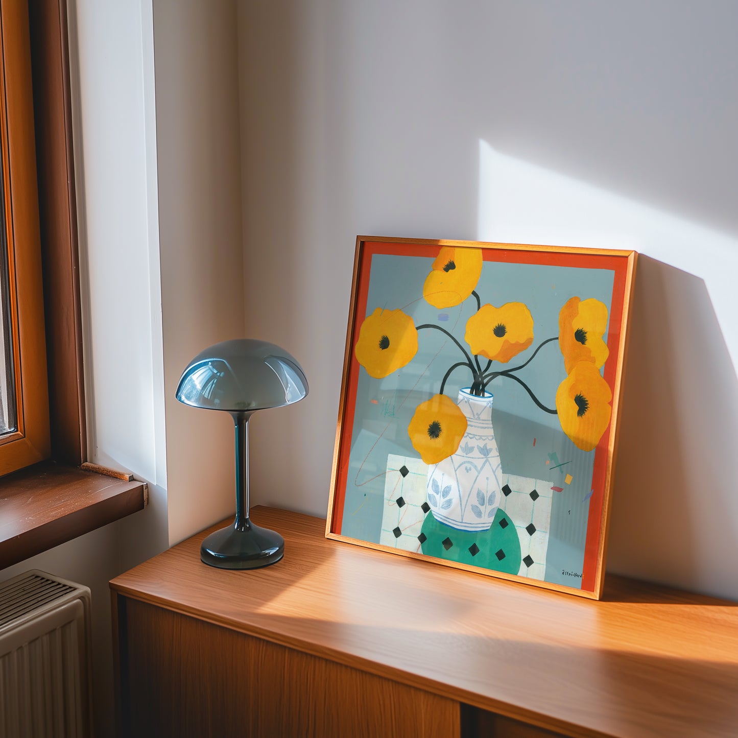 Poppies in Andalusian Vase, Fine Art Print