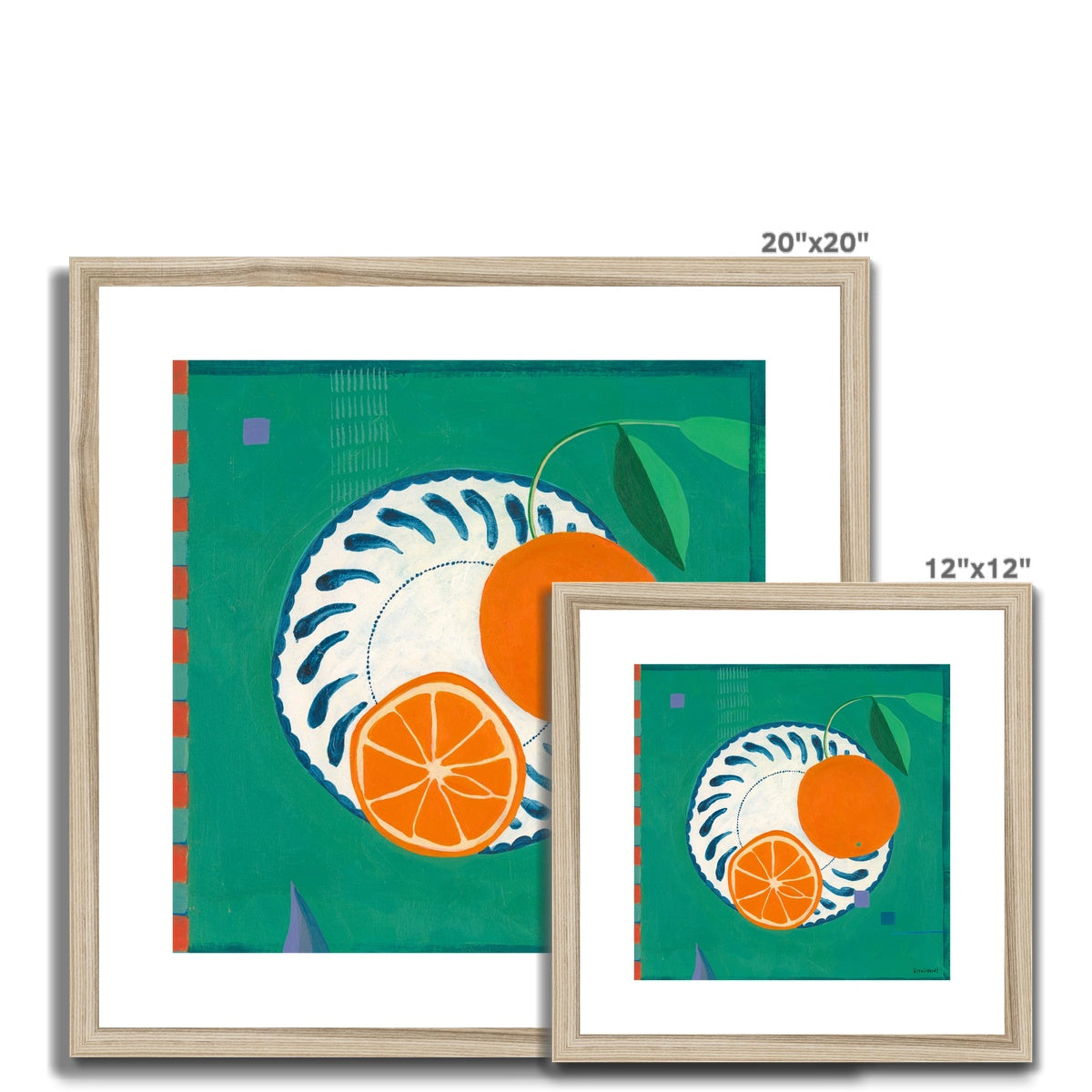 Valencian Oranges on Andalusian Plate, Framed & Mounted Print