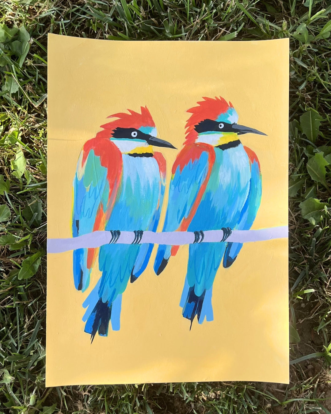Two Bee-eaters, Original Artwork, A4