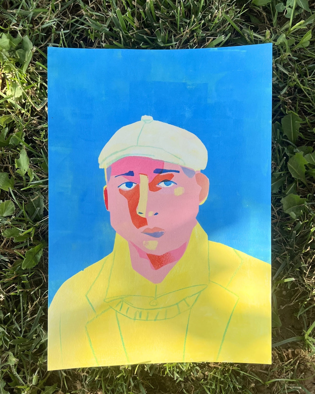 Man with a Hat, Original Artwork, A4