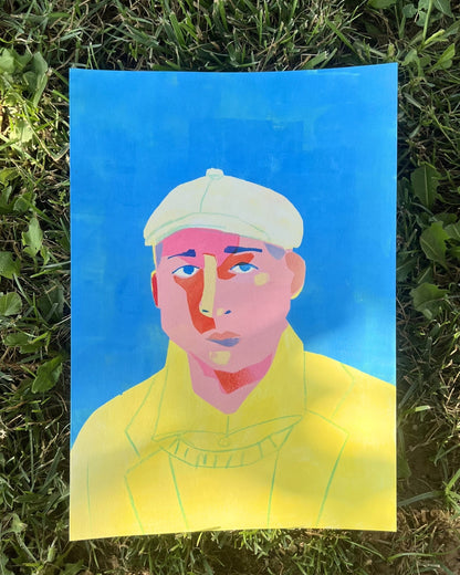 Man with a Hat, Original Artwork, A4