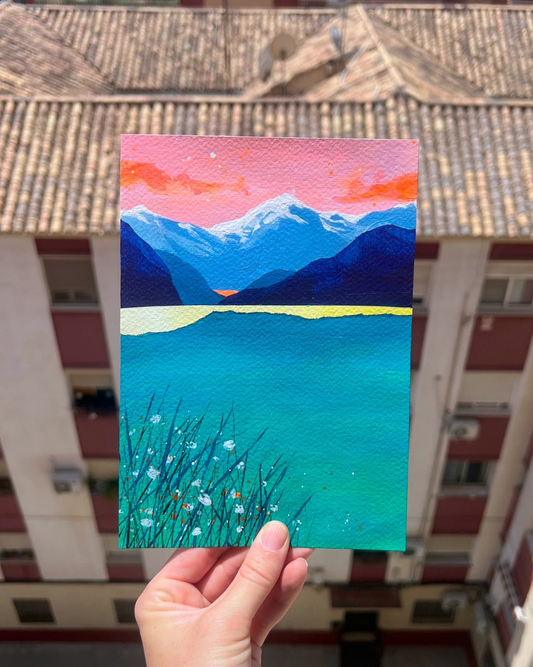 Granada Mountains, Original Artwork, A5