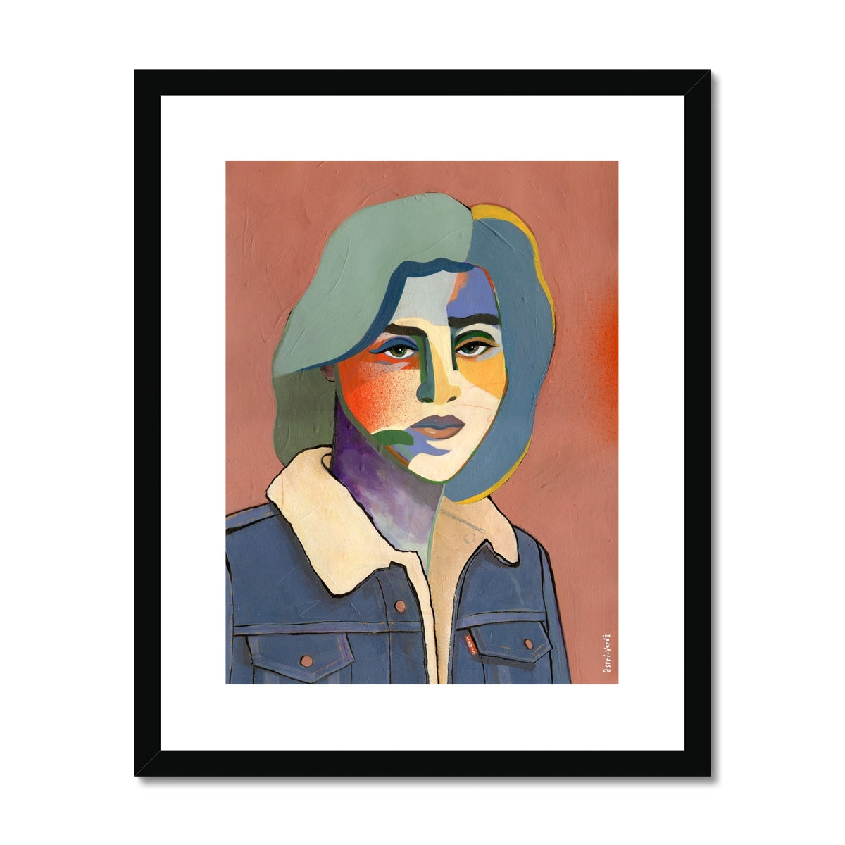 Carmen in Levi's Framed & Mounted Print