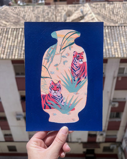 Tiger Vase, Original Artwork, A5