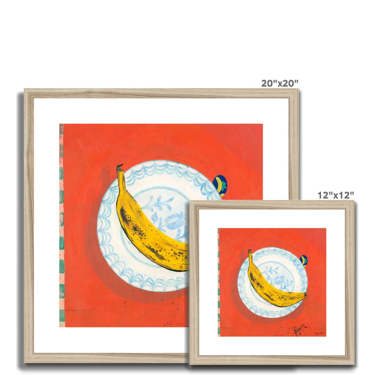 Canarian Banana on Andalusian Plate, Framed & Mounted Print