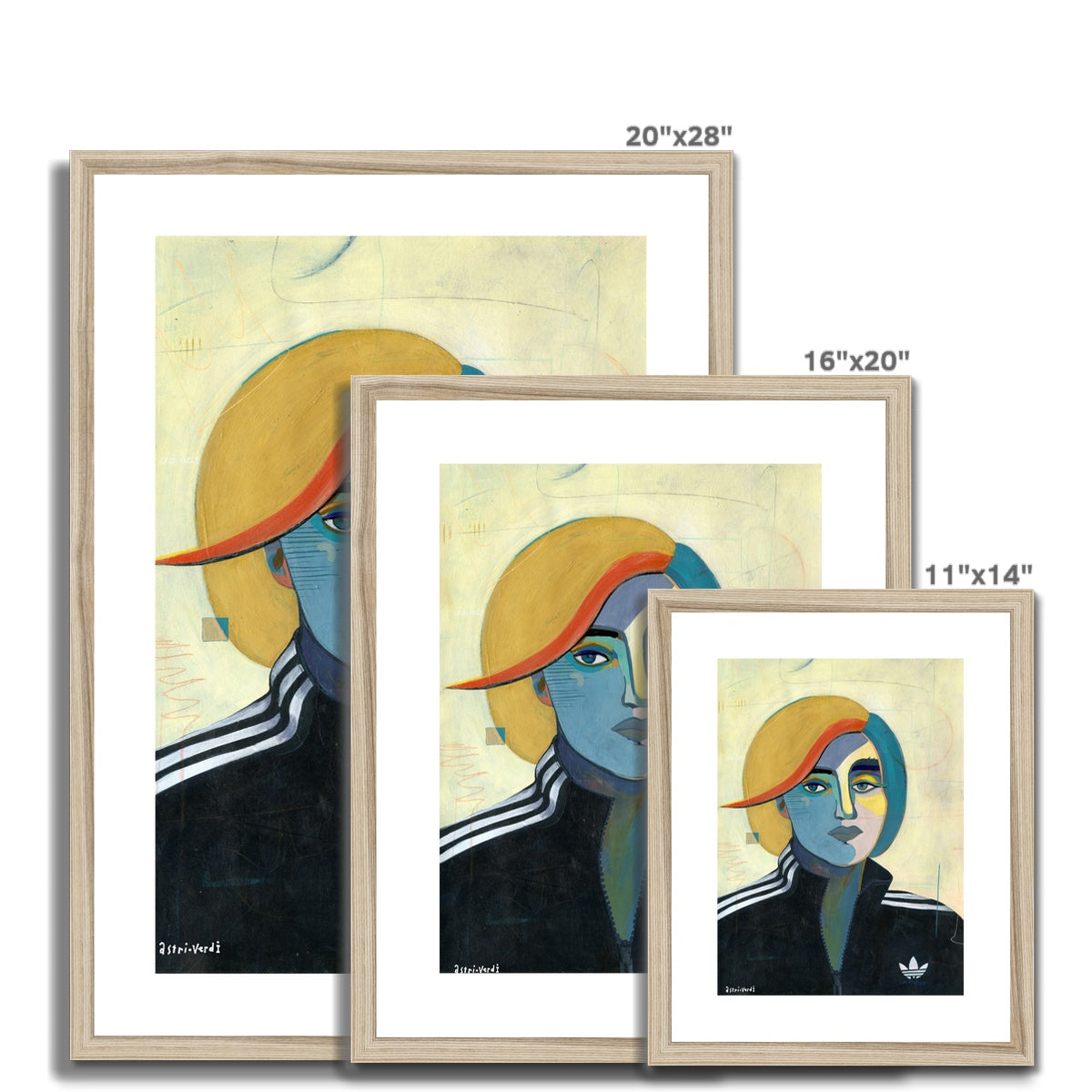 Margot in Adidas, Framed & Mounted Print