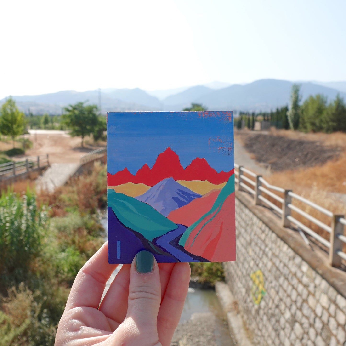 Vivid Mountains, Original Artwork, 8 x 9,5 cm