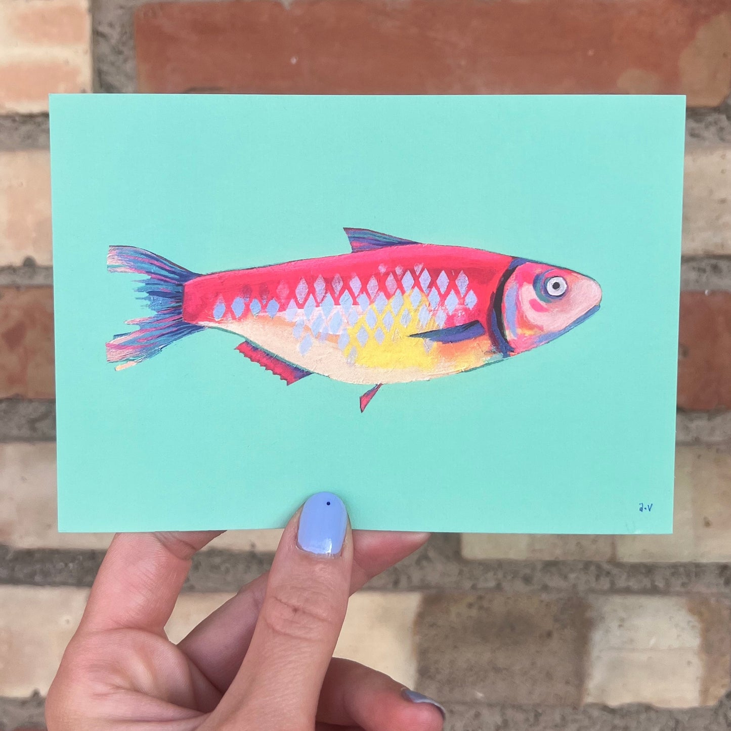 Turquoise Sardine, Limited Edition Postcard (Postart 10)