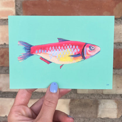 Turquoise Sardine, Limited Edition Postcard (Postart 10)