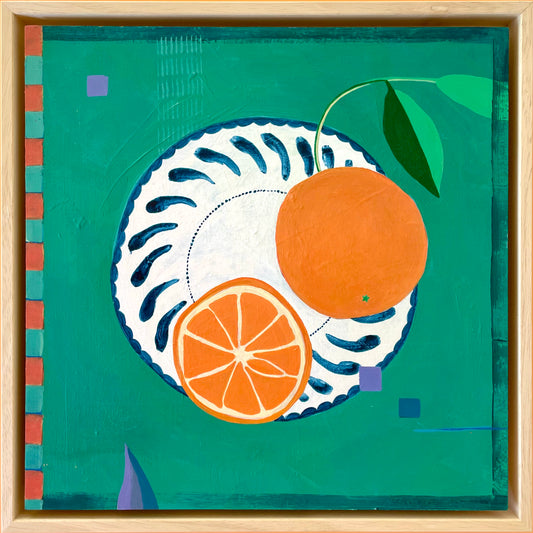 Valencian Oranges on Andalusian Plate, Original Artwork