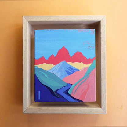 Vivid Mountains, Original Artwork, 8 x 9,5 cm