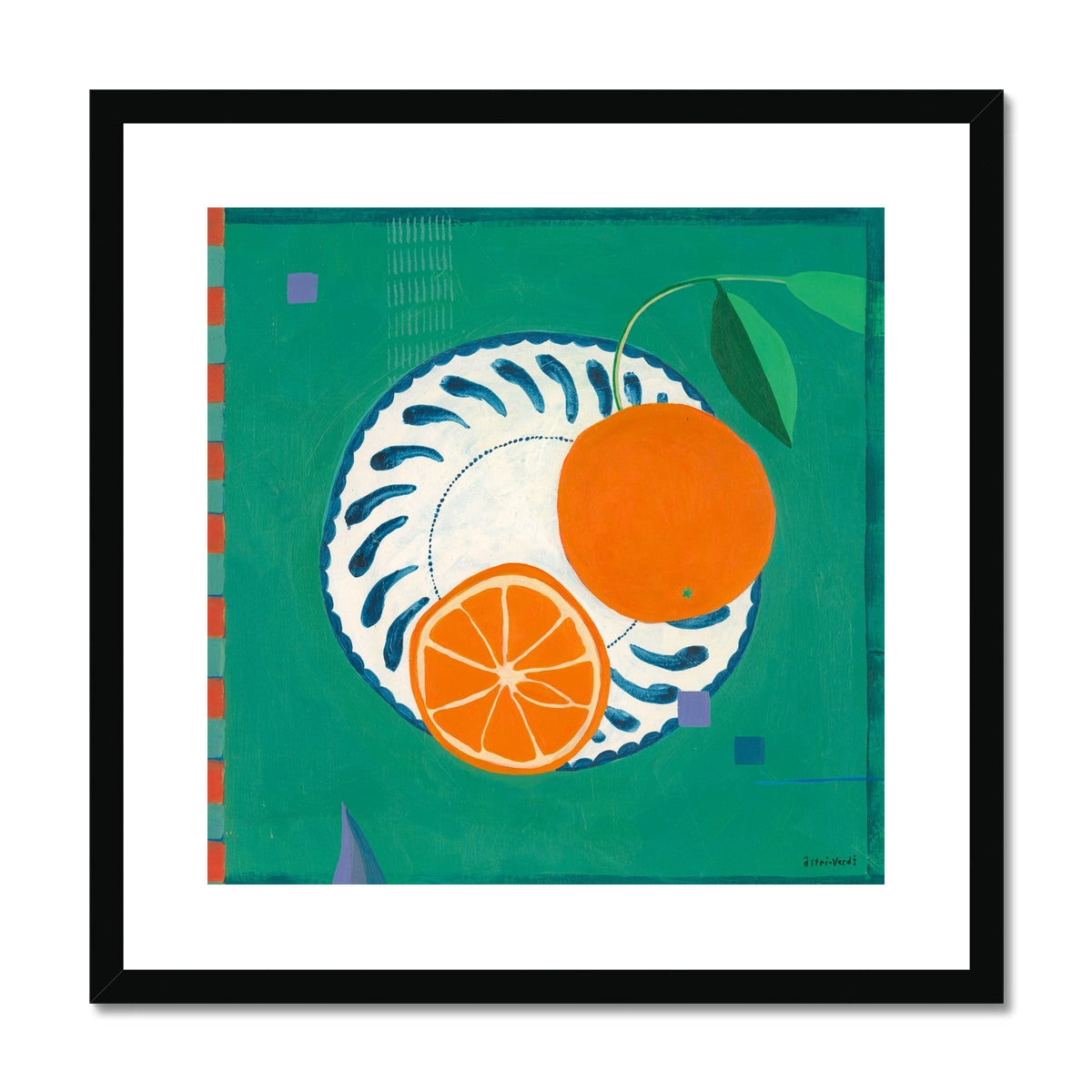 Valencian Oranges on Andalusian Plate, Framed & Mounted Print