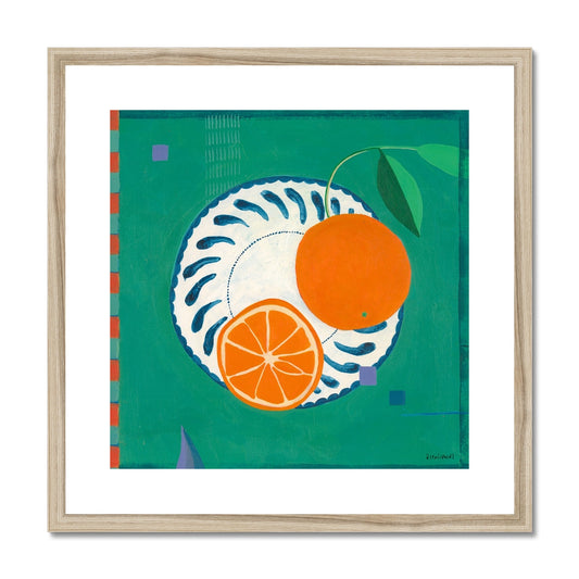 Valencian Oranges on Andalusian Plate, Framed & Mounted Print